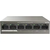 Tenda Commutateur de bureau TEF1106P-4-63W avec 6 ports 10/100 Mbps, 4 ports PoE, protection contre la foudre 6 kV
