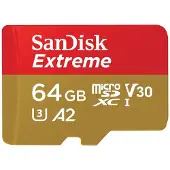 SanDisk MicroSDXC Extrême 64 Go 170 Mo/s A2 C10 V30 UHS-I U3