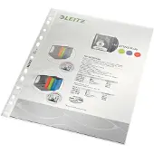 Leitz Pochette perforée 4790 , format A4, ouverture sur le dessus, 100 p., nervuré, transparent, 0,10 mm