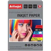 ActiveJet AP6-260GR100 Papier photo brillant (260 g/m², A6, 100 pcs), Papier photo, Blanc