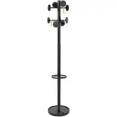 Alba Porte-manteau PMSTAN3 N, 8 crochets, noir avec 8 crochets noirs en plastique, avec 2 abn...