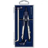 Staedtler Compas à réglage rapide 553 02, mécanisme à bouton-poussoir, Compas, Argent