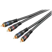 Wentronic Cable Audio 2xrca Compatible 1,5m M/m (noir)
