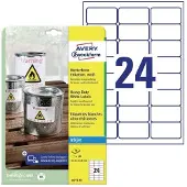 Avery Étiquettes J4773, résistantes aux intempéries, permanentes, adaptées à l'imprimante, rectangulaires, polyester, blanc mat, 240 pièces sur 10 feuilles
