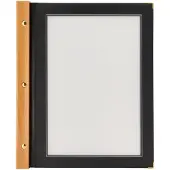 Securit Carte du menu Bois | A4 Noir