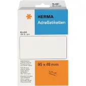 Herma - Etiquettes adresses, 95x48mm, plié en zigzag, blanches, 250