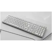 Cherry DW 9100 SLIM - Ensemble clavier et souris - sans fil - 2.4 GHz, Bluetooth 4.2 - QWERTY - GB - blanc, argenté