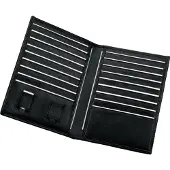 Juscha Étui pour cartes de visite/cartes de crédit, cuir, noir avec 18 compartiments pour cartes de
