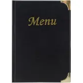 Securiton Protège Menu Noir Basique, Format A5, 10 Pages