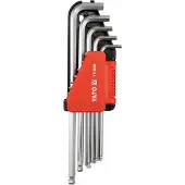 YATO Clés Allen - - Extra longues 12 pièces - CrV 6150 - 6 pans - Dimensions variées