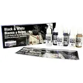 Vallejo Modèle De Peinture Acrylique Noir Et Blanc De Couleur ? Couleurs Assorties (Lot De 8)-
