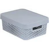 Keter Boîte de rangement ajourée Infinity 11l gris - Design scandinave