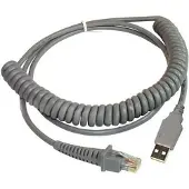 Datalogic Câble USB, torsadé Câble de connexion USB, torsadé, gris, 2m, adapté à tous les scanners portables (90A051922)