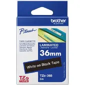 Brother Ruban TZe-365 blanc sur noir (36 mm)