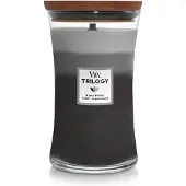 Woodwick Trilogy Warm Woods bougie parfumée avec mèche en bois 609.5 g