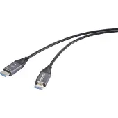 Speaka Professional HDMI / Glasfaser Anschlusskabel HDMI-A Stecker, HDMI-A Steck (30 m), Câble vidéo, Noir
