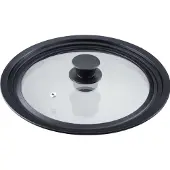 Westmark Couvercle universel avec bord en silicone, Poêle + casserole : accessoires, Transparent, Noir