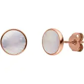 Purelei Boucles d'oreilles 'White Gloss' or rose / blanc perle