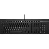 HP Clavier filaire 125, taille standard, filaire, USB, touches à membrane, noir