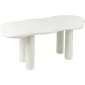 Beliani Table de repas ONDLE Blanc cassé 188 cm 94 cm