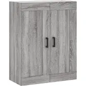 vidaXL Highboard Gris Sonoma 69,5x34x180 cm Matériau dérivé du bois