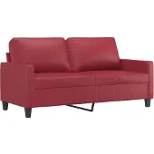 vidaXL Canapé à 2 places Rouge bordeaux 140 cm Similicuir