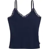 Superdry Femme Débardeur à Bordure en Dentelle Essential Bleu Marine Taille: 44