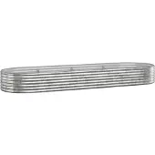 vidaXL Parterre surélevé Acier revêtu par poudre 322x100x36 cm Argenté