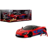 Jada Toys 1/24 - Mclaren 720s With Spideman Figure 35764r-Toys