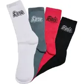 Mister tee Chaussettes 'Love Hate' graphite / fuchsia / noir / blanc