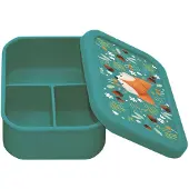 SASSI JUNIOR Boîte à lunch - - Crunchy le renard - Silicone - Vert - 17,3 x 12 x 5,8 cm