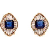 NAEMI Boucles d'oreilles bleu marine / or / transparent