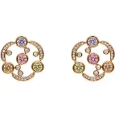 NAEMI Boucles d'oreilles jaune / or / violet / rose