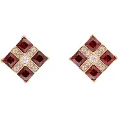 NAEMI Boucles d'oreilles or / merlot