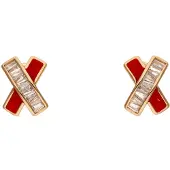 NAEMI Boucles d'oreilles or / rouge