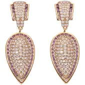 NAEMI Boucles d'oreilles or / violet / transparent
