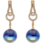 Faina Boucles d'oreilles bleu / or rose