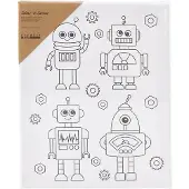 Creativ Company Toile de peintre avec impression Robots - 24x30cm