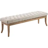 CLP Banquette Avec Pieds En Bois Assise En Tissu Crème