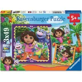 Ravensburger Puzzle 3x49 pieces - Pret pour l'exploration / Dora