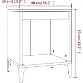 vidaXL Tables de chevet 2 pcs Blanc brillant 40x35x50 cm