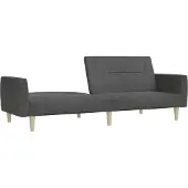 vidaXL Canapé-lit à 2 places gris foncé tissu