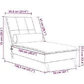 vidaXL Chaise longue de massage avec traversin gris foncé velours
