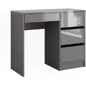 Vicco Bureau Sherry Gris Haute brillance 90x40cm avec tiroirs, Model 43668
