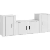 vidaXL Ensemble de meubles TV 3 pièces blanc en bois composite
