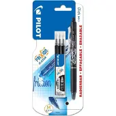 Pilot Stylo à bille Frixion clicker noir avec 3 recharges