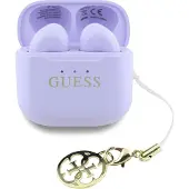 GUESS Ecouteurs sans fil TWS Effect Logo classique imprimé et breloque lavande