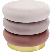 Kare design Tabouret Sandwich velours rose