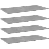 vidaXL Panneaux de bibliothèque 4 pcs Gris béton 80x20x1,5cm Aggloméré