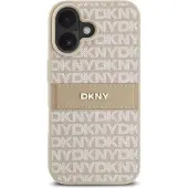DKNY , Étui Repeat Pattern Tonal Stripe pour Apple iPhone 16 Plus, Rose